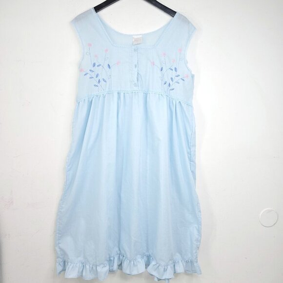 Claudio Nucci Vintage House Dress Floral Embroidered Lace Sleeveless Cottage - Picture 1 of 7